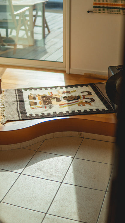 Brown Symbolic Mexican Rug