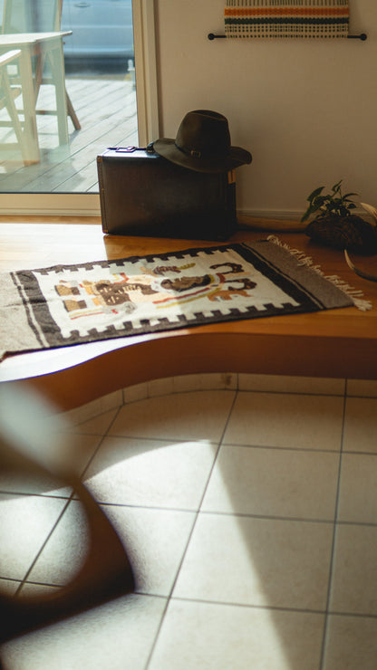 Brown Symbolic Mexican Rug