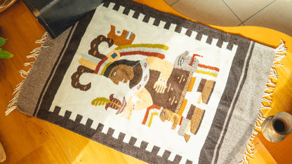 Brown Symbolic Mexican Rug