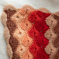 Warm Color Scallop Cut Granny Square Blanket