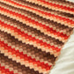 Warm Color Scallop Cut Granny Square Blanket