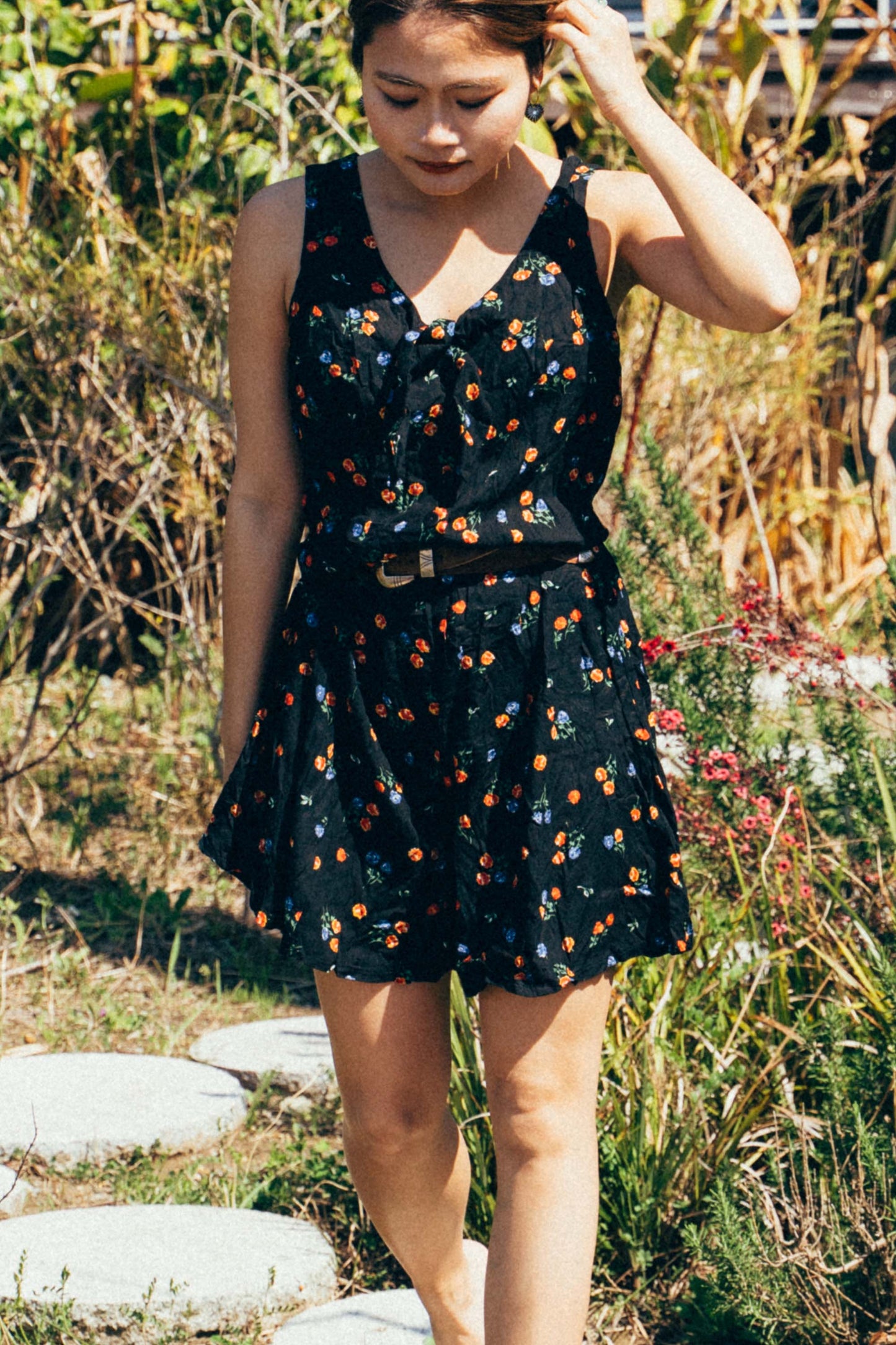 Westport Ltd. Black Flower Patterned Rompers