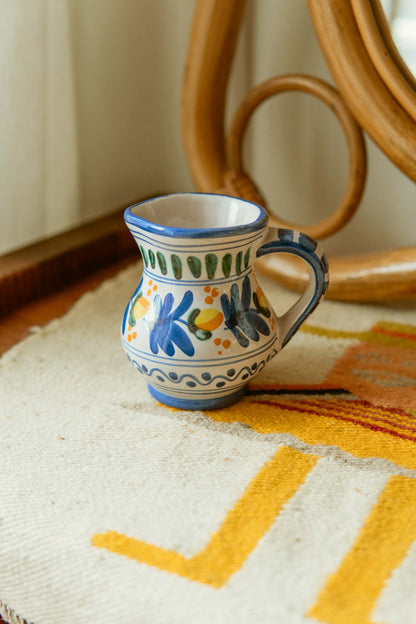 White Blue Ceramic Mini Pitcher