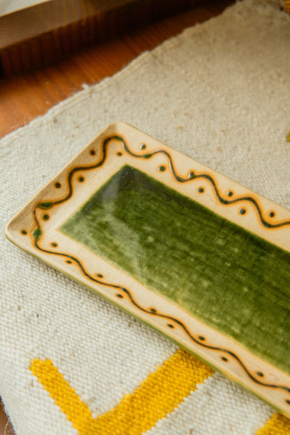 "Oribe ware" Green Plate