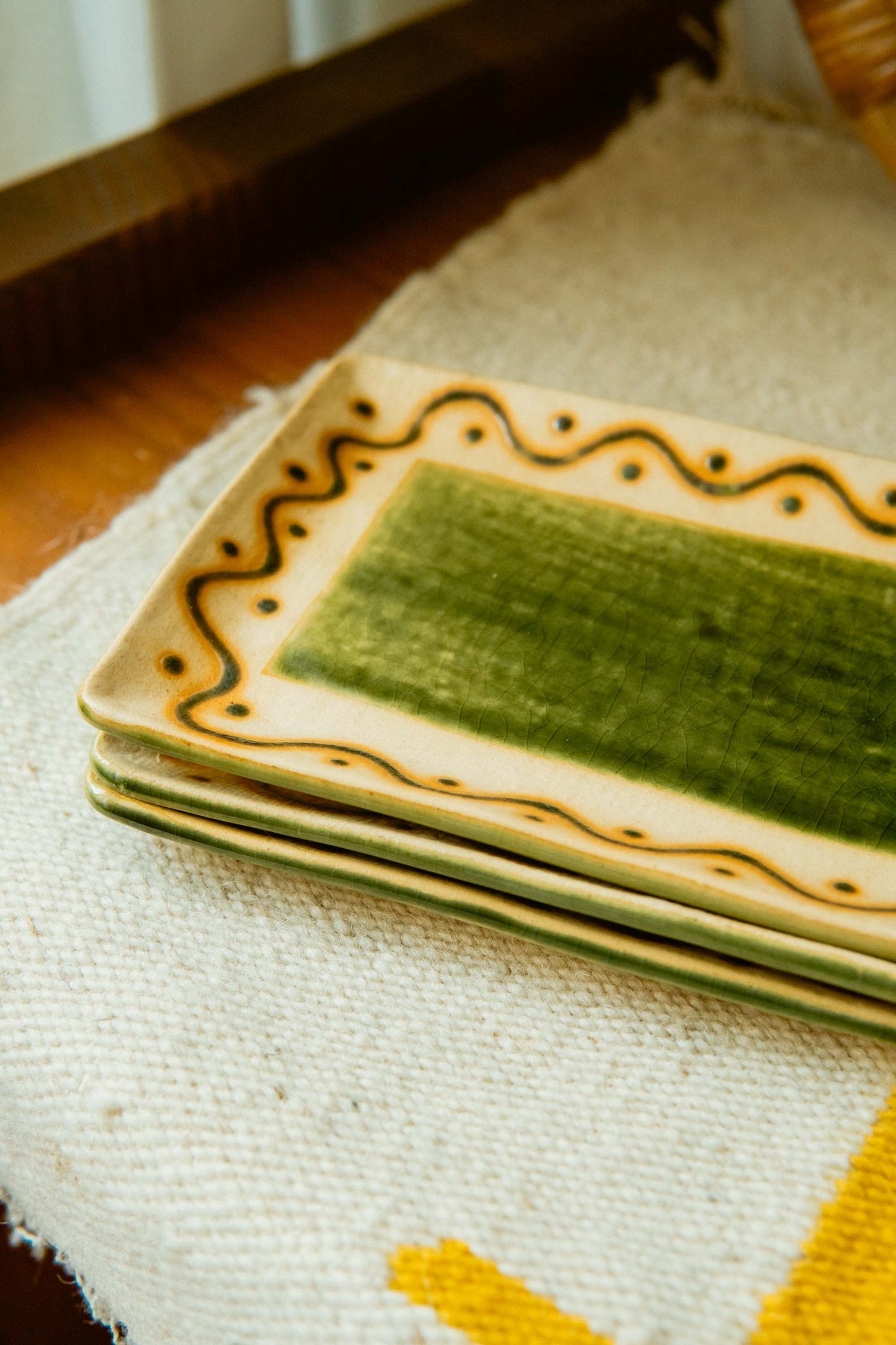 "Oribe ware" Green Plate