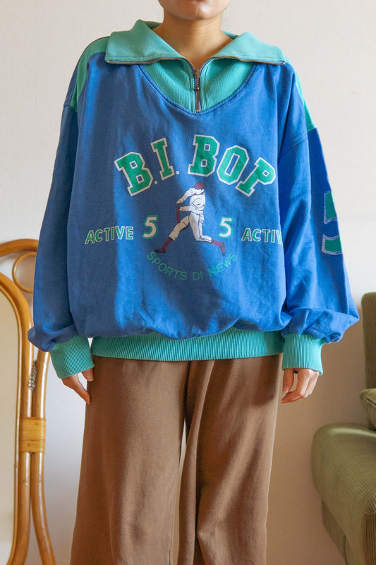 Blue B.I.BOP 1/3Zip Sweat Shirts