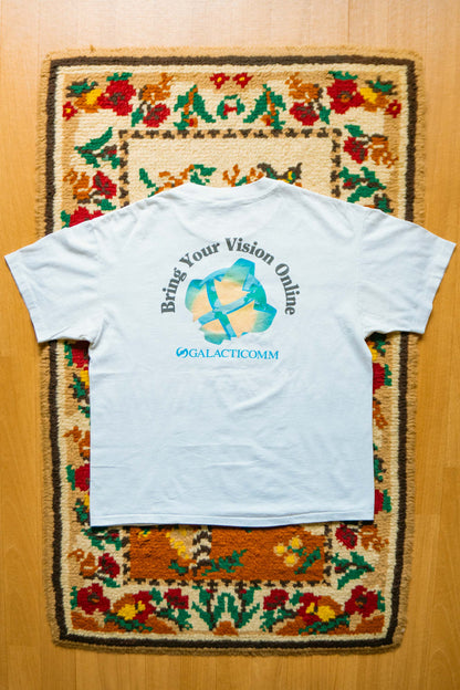 90s White GALACTICOMM “Bring Your Vision Online” T-Shirts