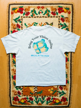 90s White GALACTICOMM “Bring Your Vision Online” T-Shirts