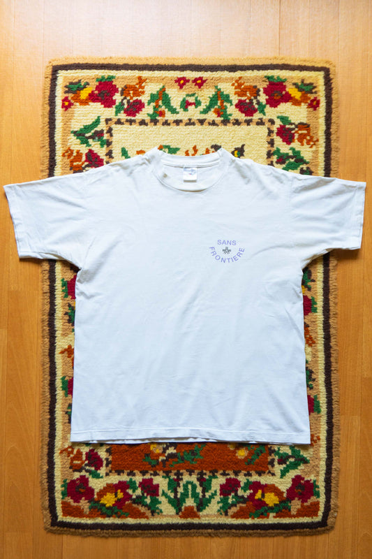 90s  White "SANS FRONTIERE" T-Shirts