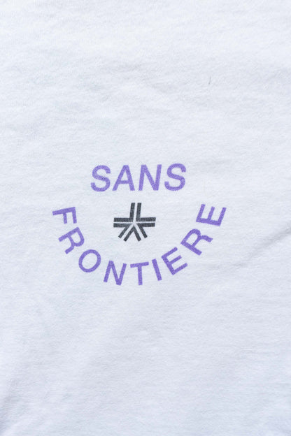 90s  White "SANS FRONTIERE" T-Shirts