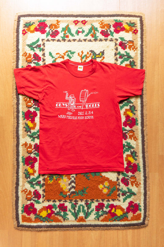 70-80s Red "GUYS AND DOLLS" High School Drama T-Shirts