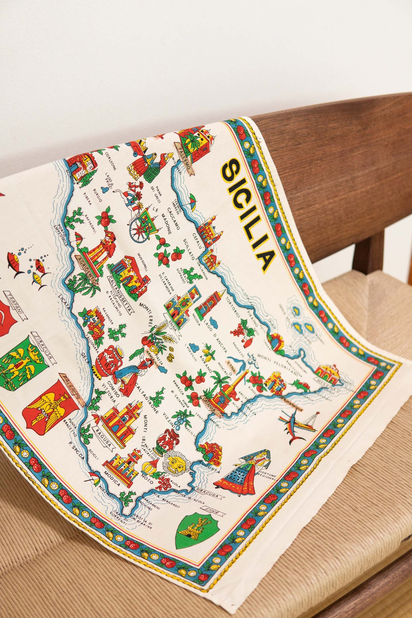 SICILIA Fablic Map Tapestry