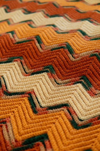 Big size Orange Granny Blanket