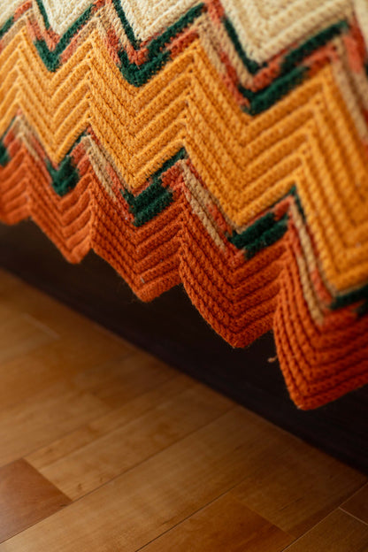 Big size Orange Granny Blanket