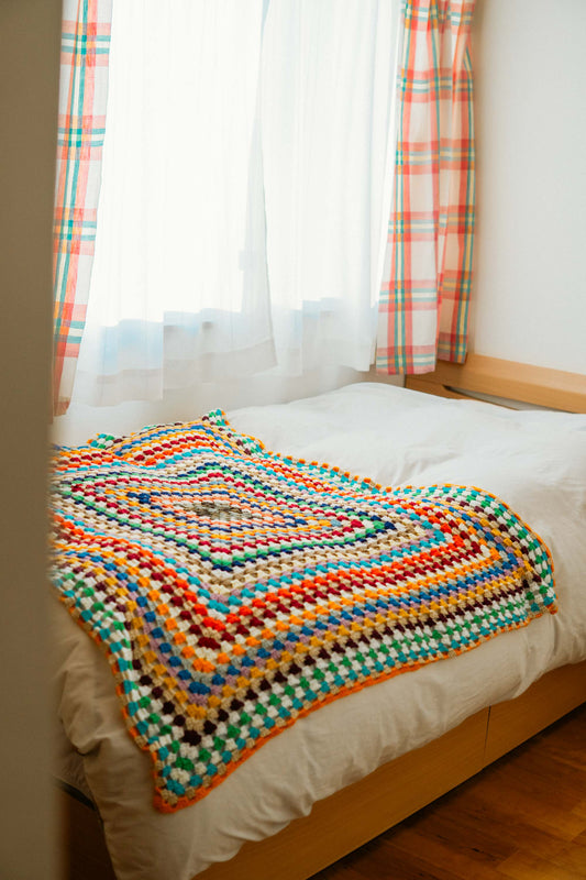 Colorful Orange Granny Blanket