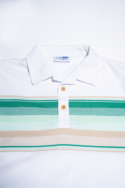 "AIPA" Classical Green Stripe Polo Shirts