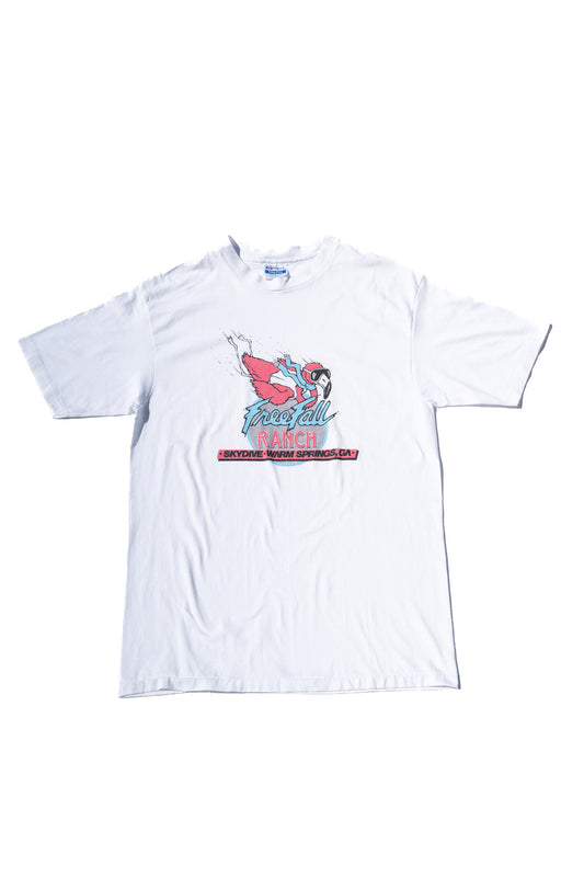 "Free Fall Ranch" Hanes Fifty-Fifty Flamingo T-shirt