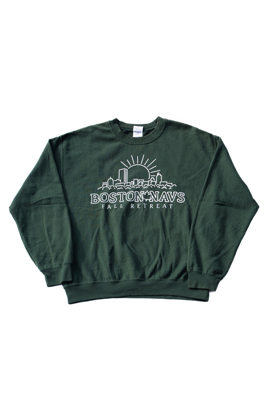 "BOSTON NAVS" Dark Geen Logo Sweatshirt