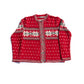 Nordic Patterned Red Cardigan