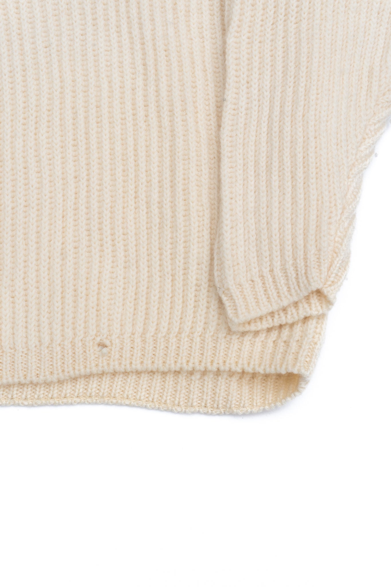 White Knitted Turtleneck Sweater