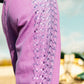 Purple Enbroidered Flea Pants